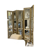 Antique Giltwood Folding Screen with Multiple Panels