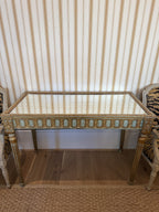 Antique Italian Neoclassical Giltwood Console Table with Glass Top