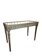 Antique Italian Neoclassical Giltwood Console Table with Glass Top