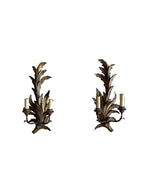 Pair of Antique 1890 Floral Wall Sconces
