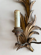 Pair of Antique 1890 Floral Wall Sconces