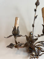 1900s Antique Iron Floral Sconces