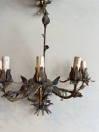 1900s Antique Iron Floral Sconces