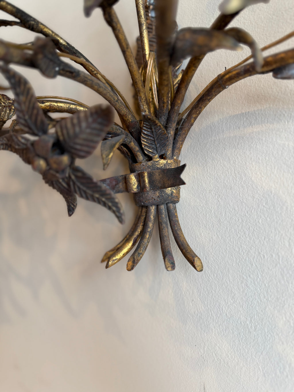1900s Antique Iron Floral Sconces