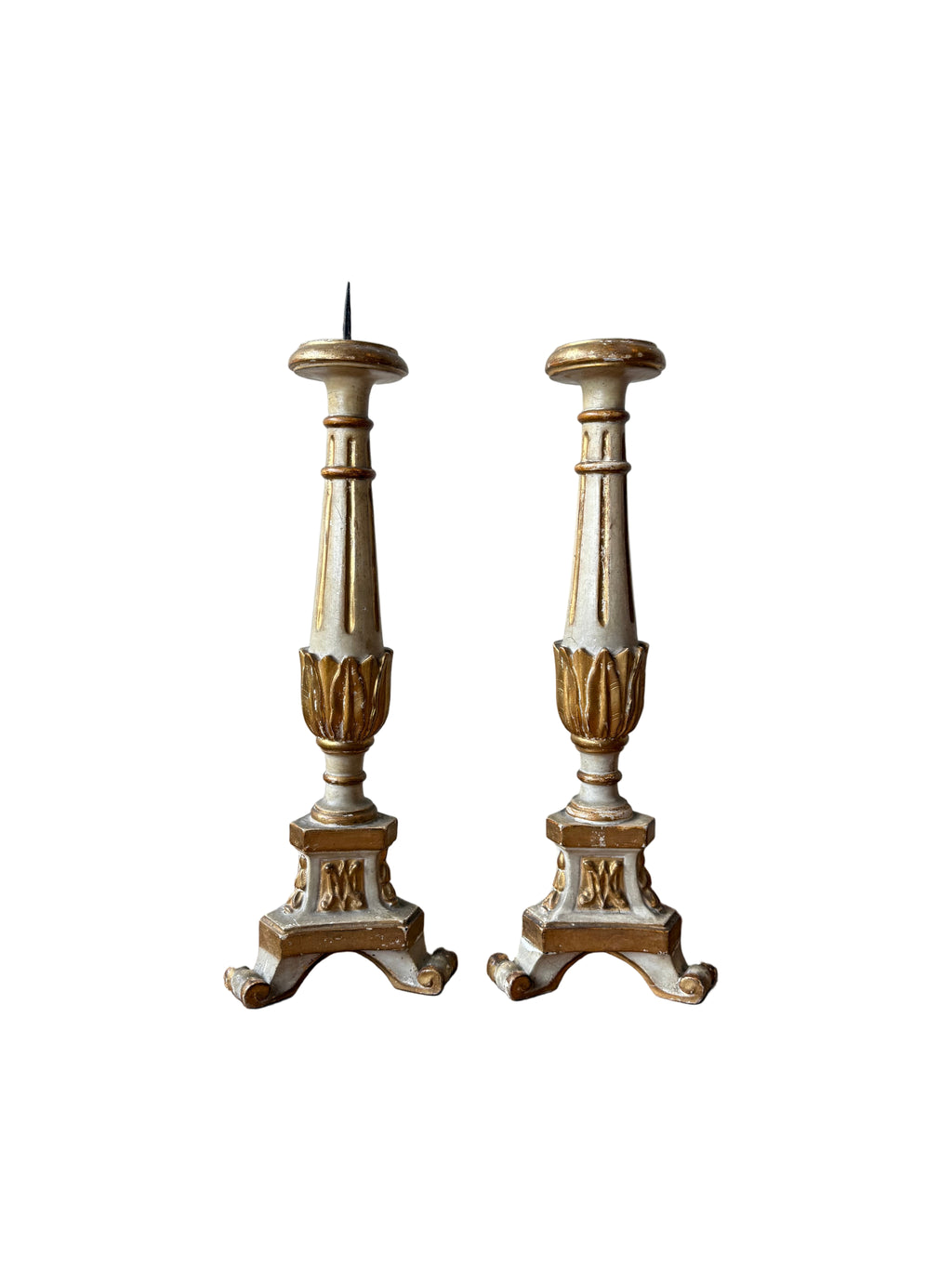 Pair of Antique Baroque Candlesticks