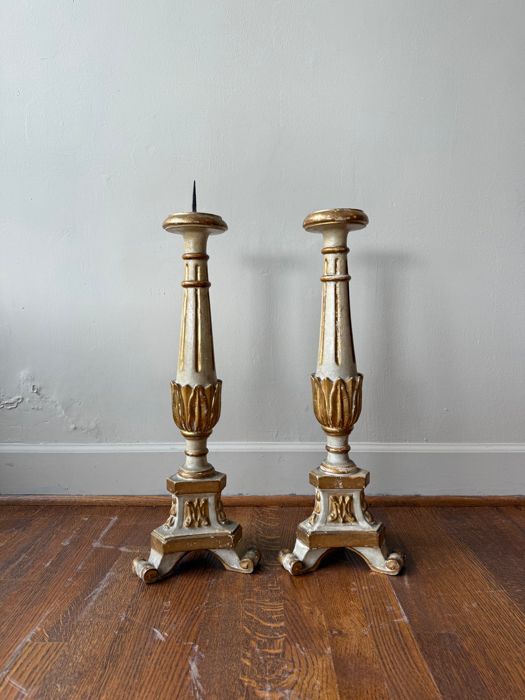Pair of Antique Baroque Candlesticks