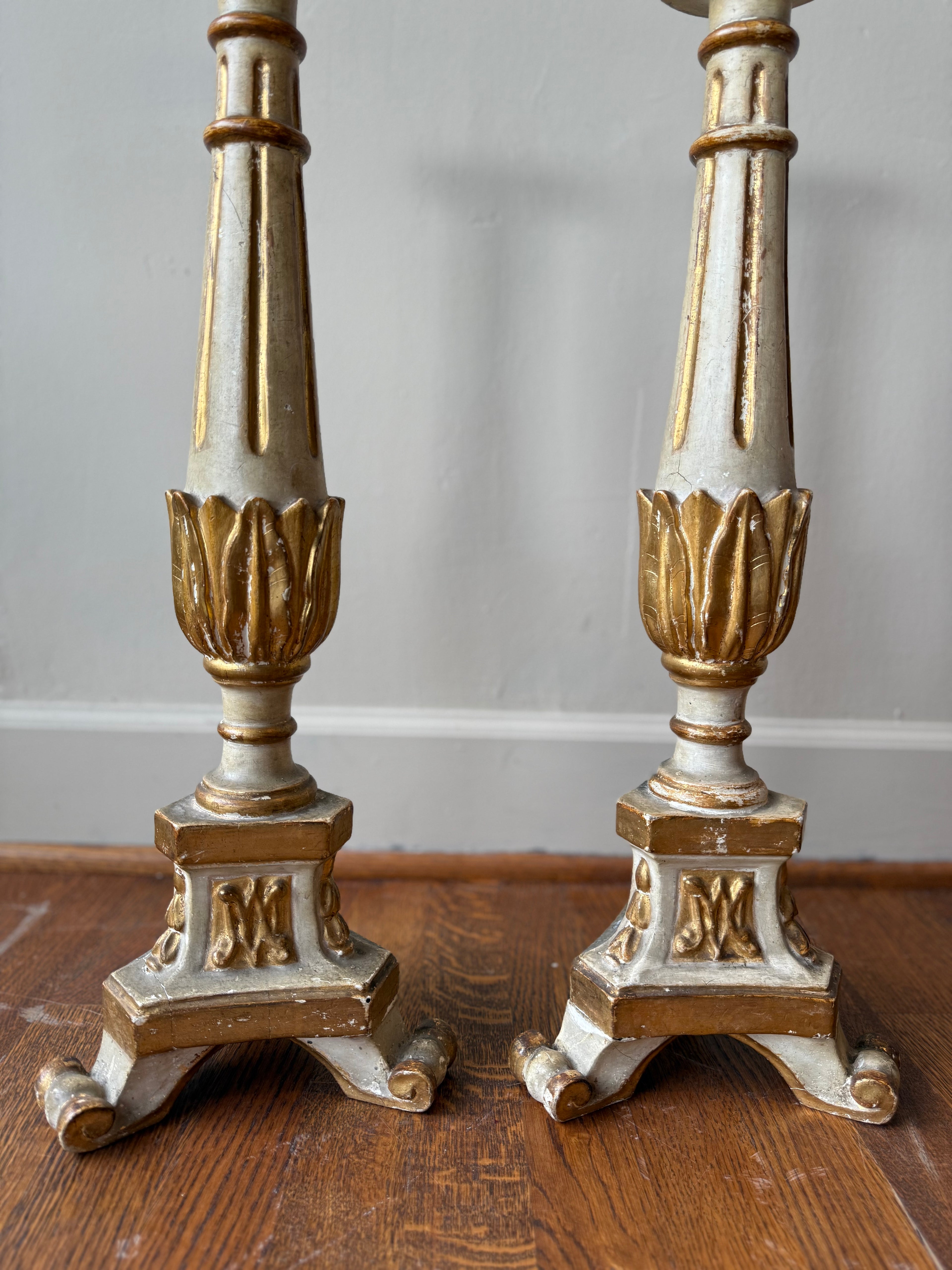 Pair of Antique Baroque Candlesticks