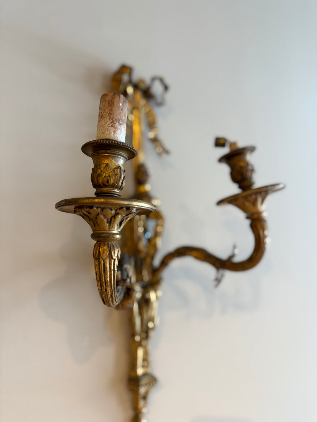 Pair of Gilded Iron French 1900 Sconces