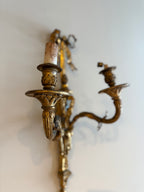 Pair of Gilded Iron French 1900 Sconces