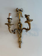 Pair of Gilded Iron French 1900 Sconces