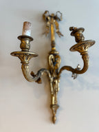 Pair of Gilded Iron French 1900 Sconces