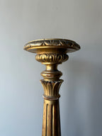 Antique 1880 Gilded Oak Gold Candlestick