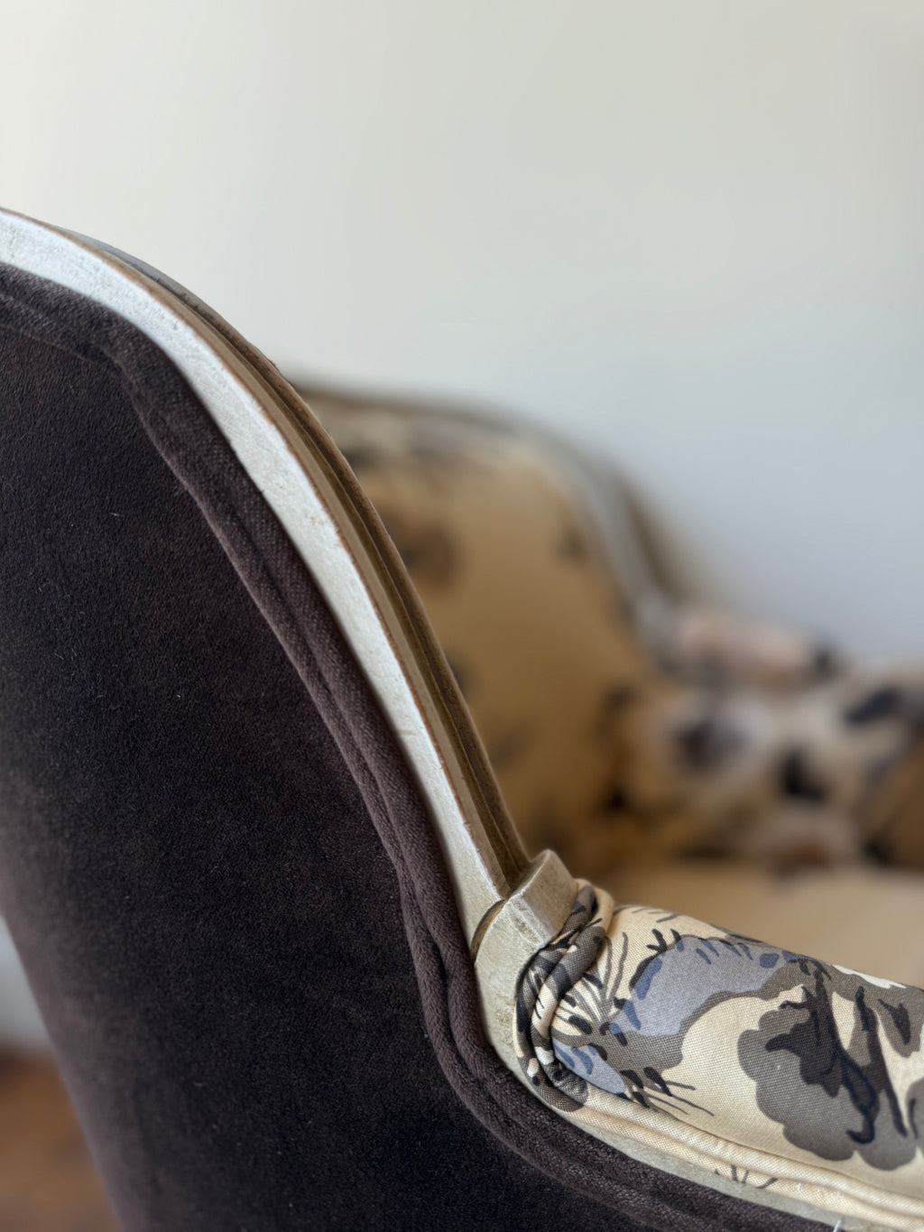 Pair of Floral Antique Louis XV Lounge Chairs