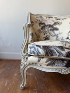 Pair of Floral Antique Louis XV Lounge Chairs