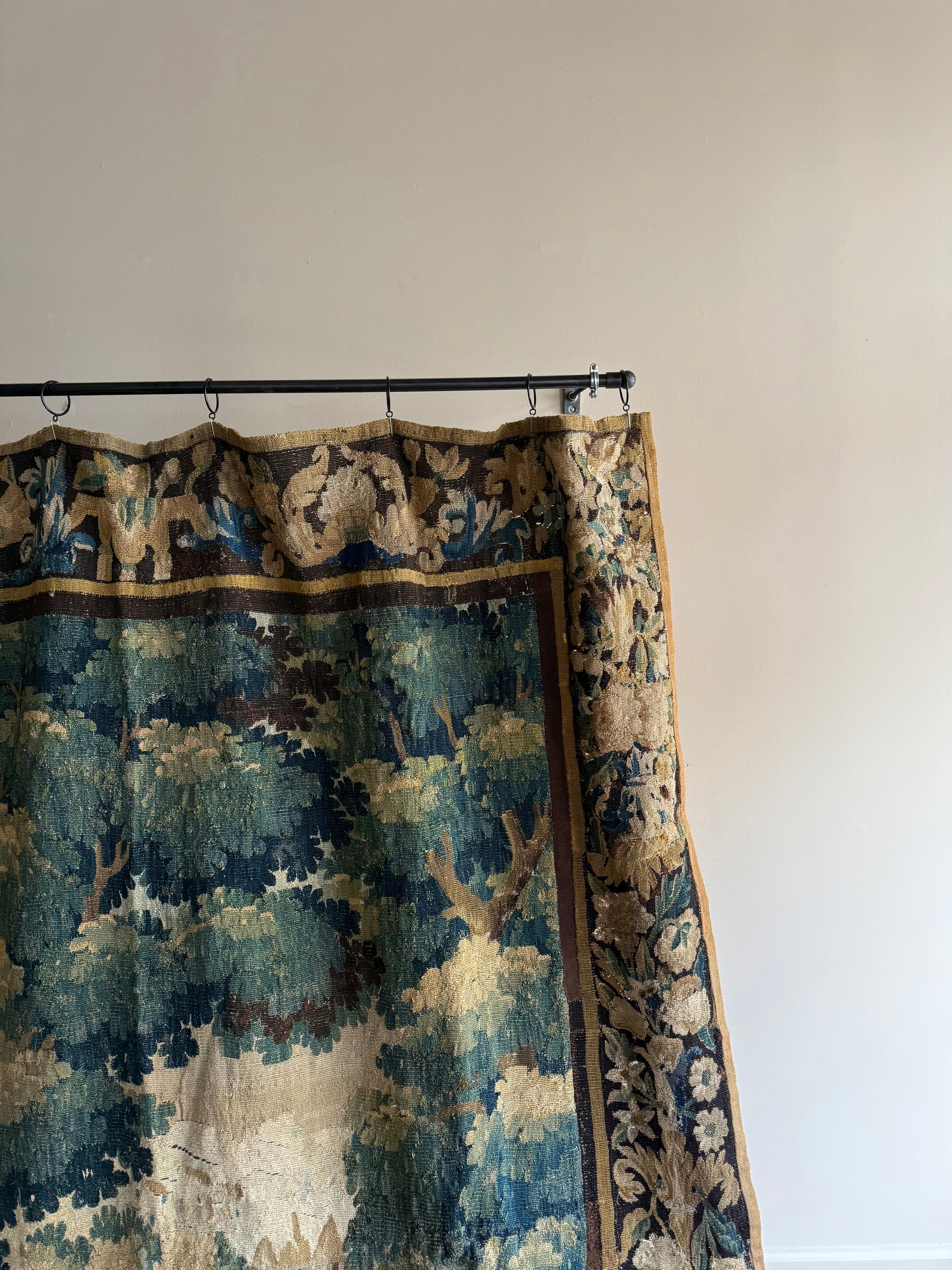 French Antique Tapestry with Border