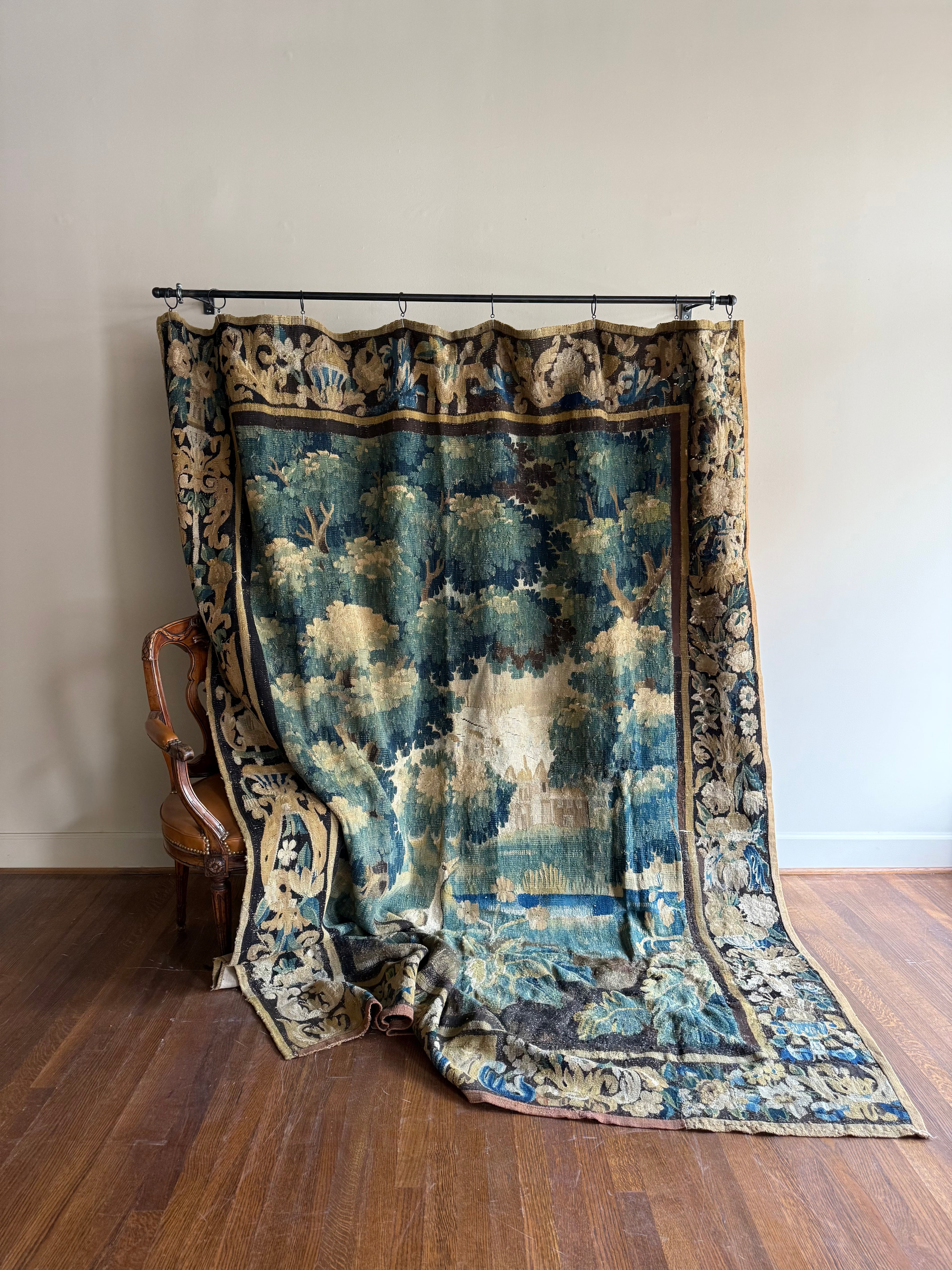 French Antique Tapestry with Border