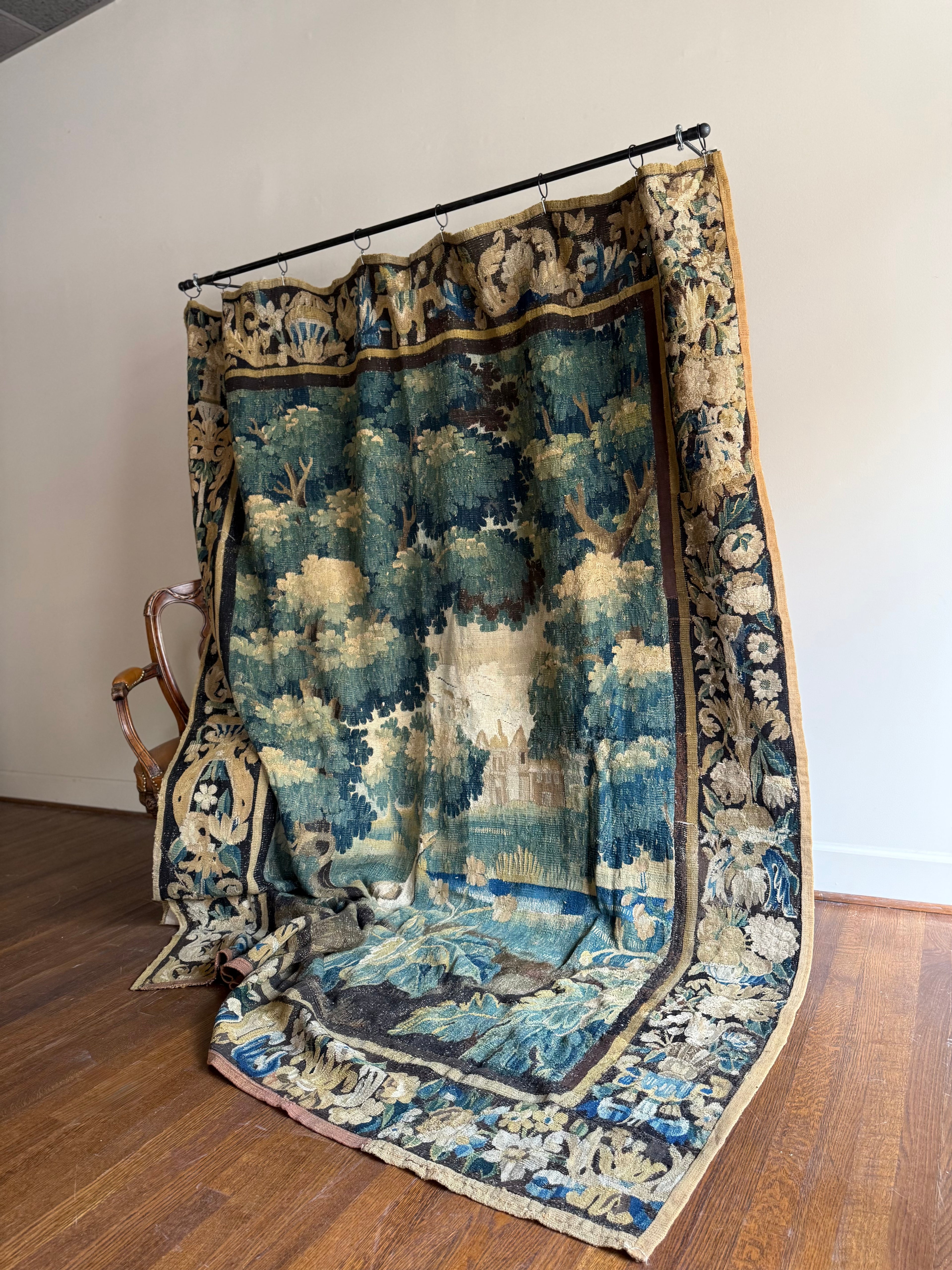 French Antique Tapestry with Border