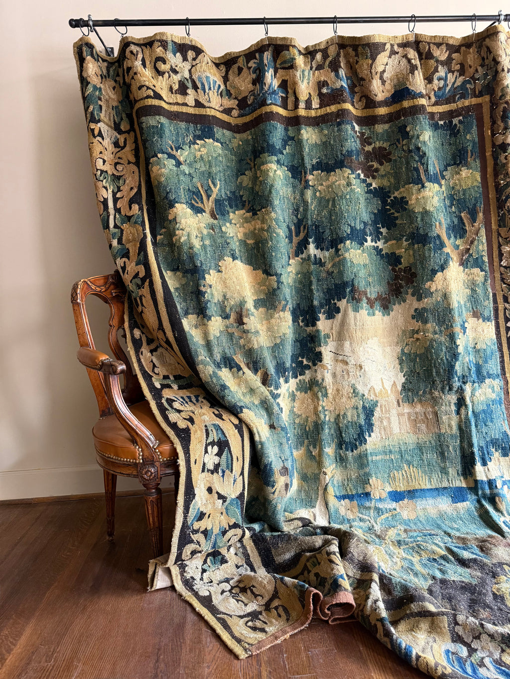 French Antique Tapestry with Border