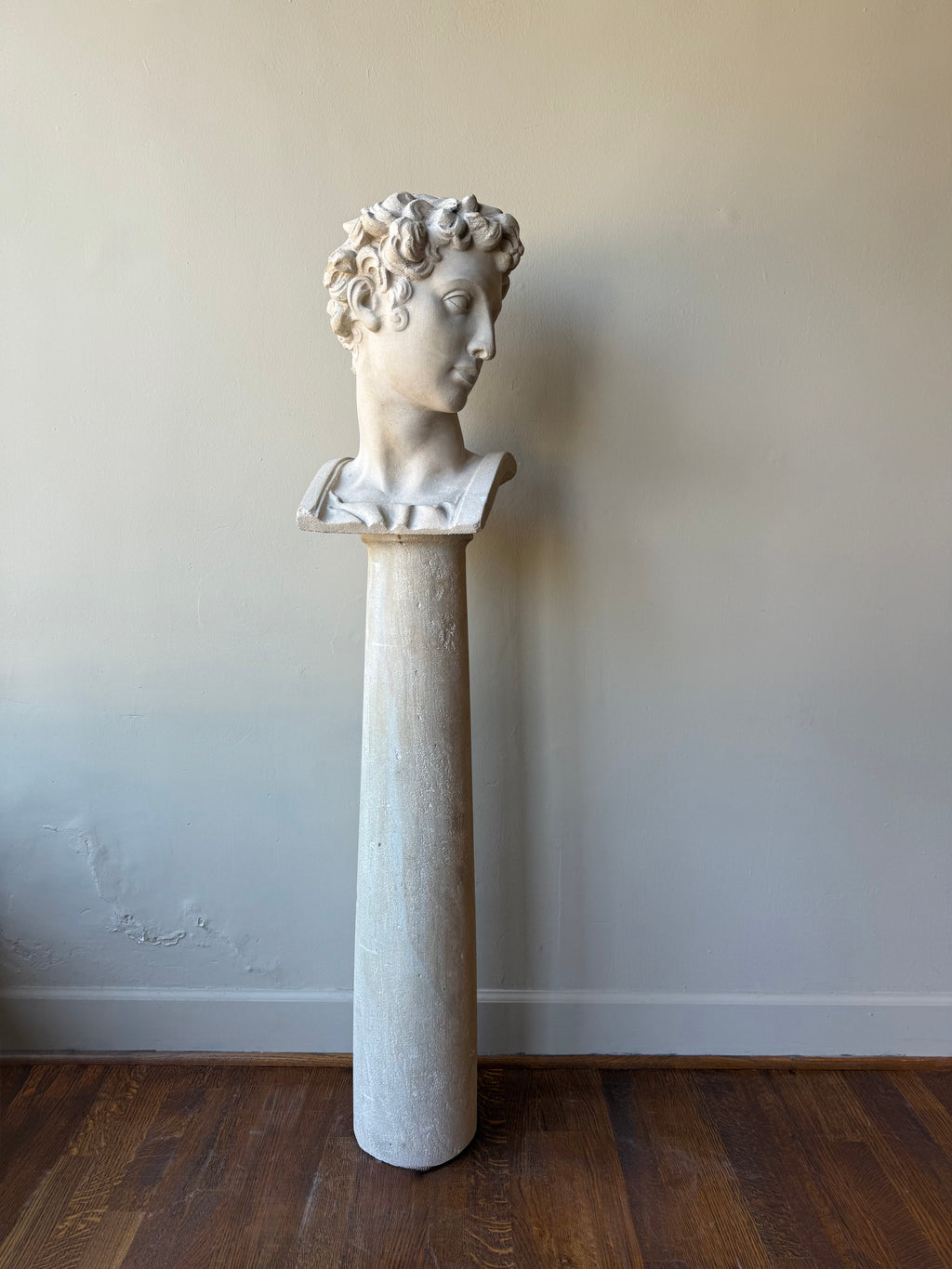 1820 Limestone Bust and Pedestal