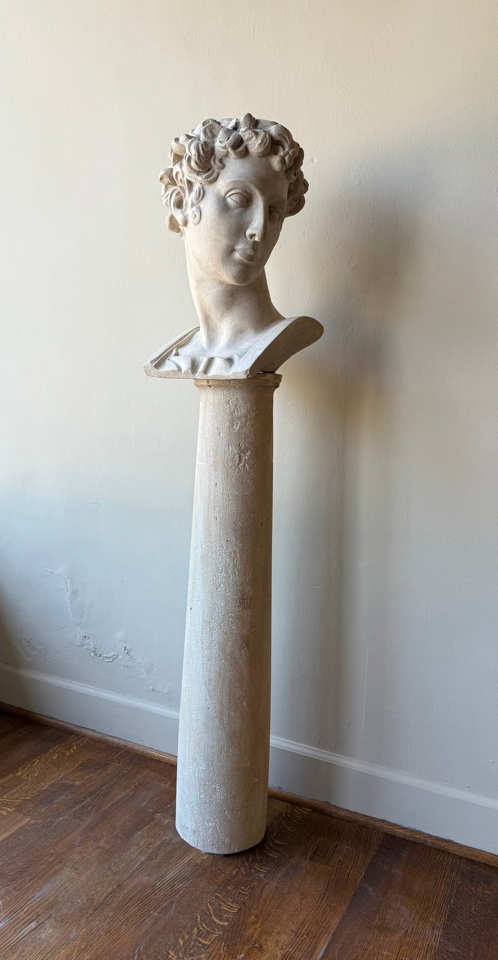 1820 Limestone Bust and Pedestal