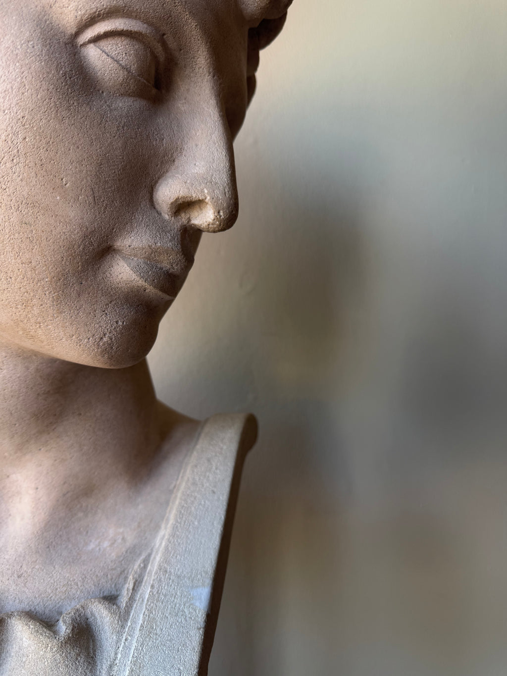 1820 Limestone Bust and Pedestal