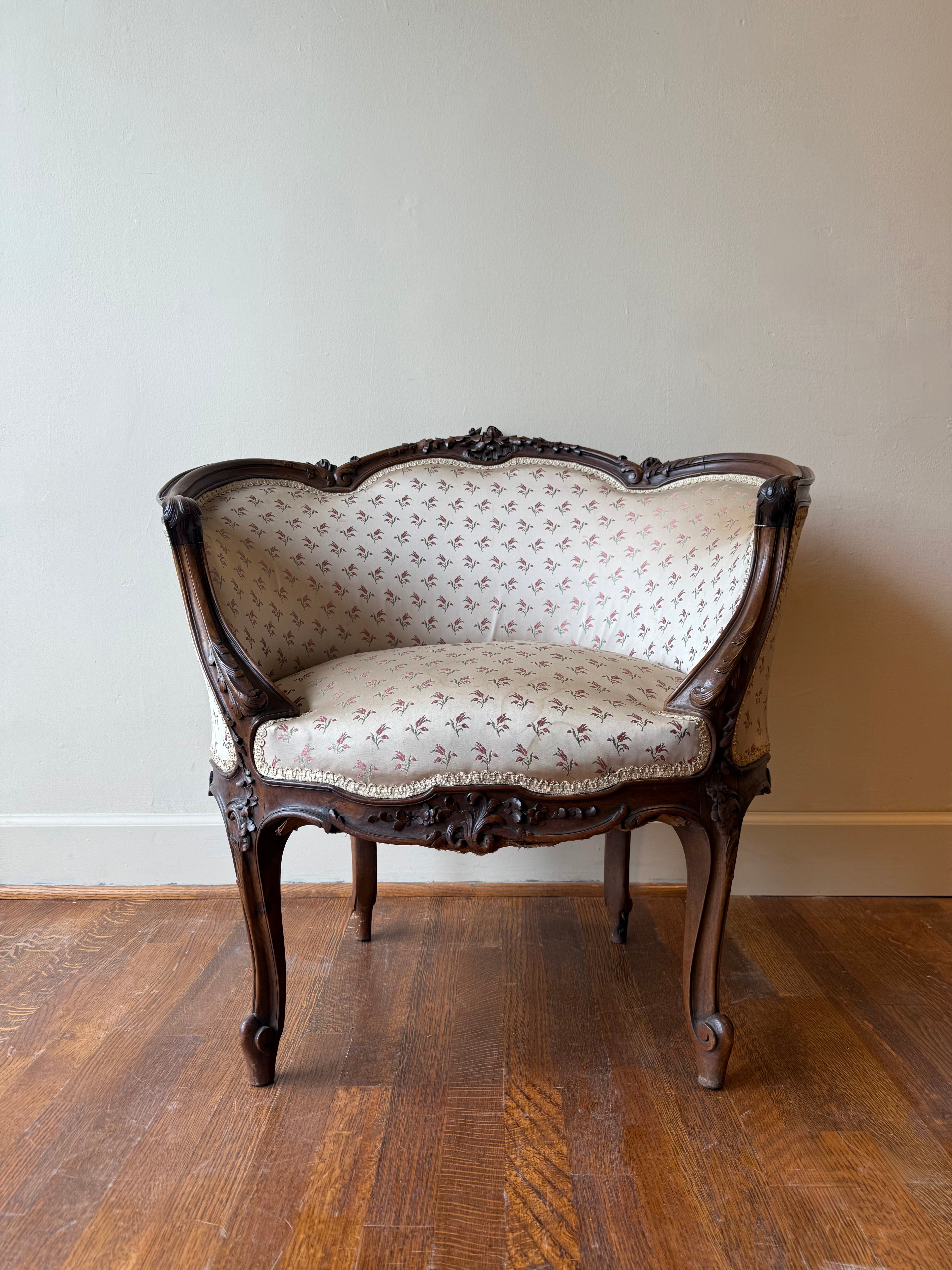 Pair of 1890 French Louis XV Bergere Chairs