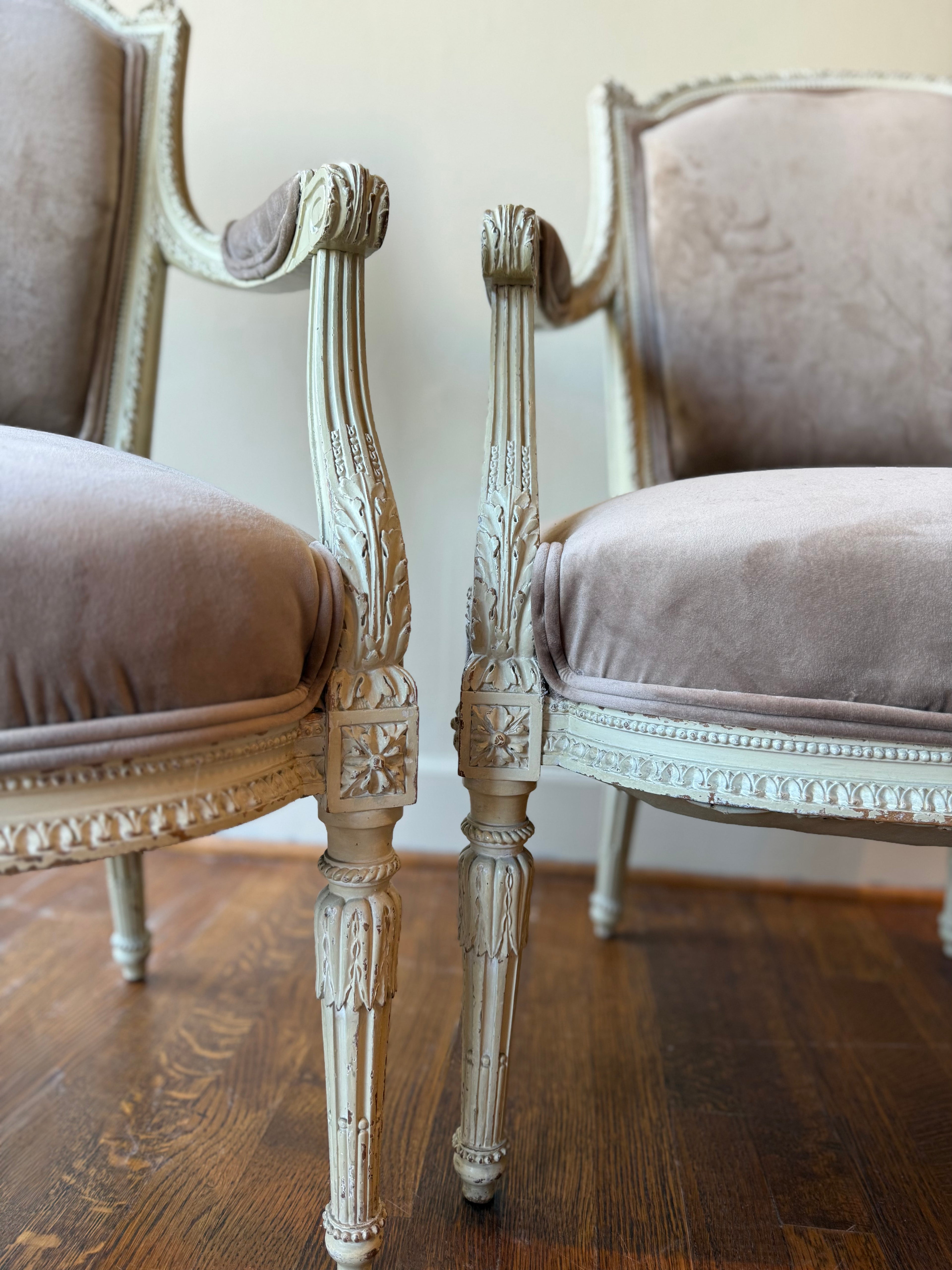 Set of 3 Louis XVI 1890 Antique Armchairs