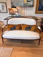 Louis XVI Style Painted & Gilt Oval-Back Canapé