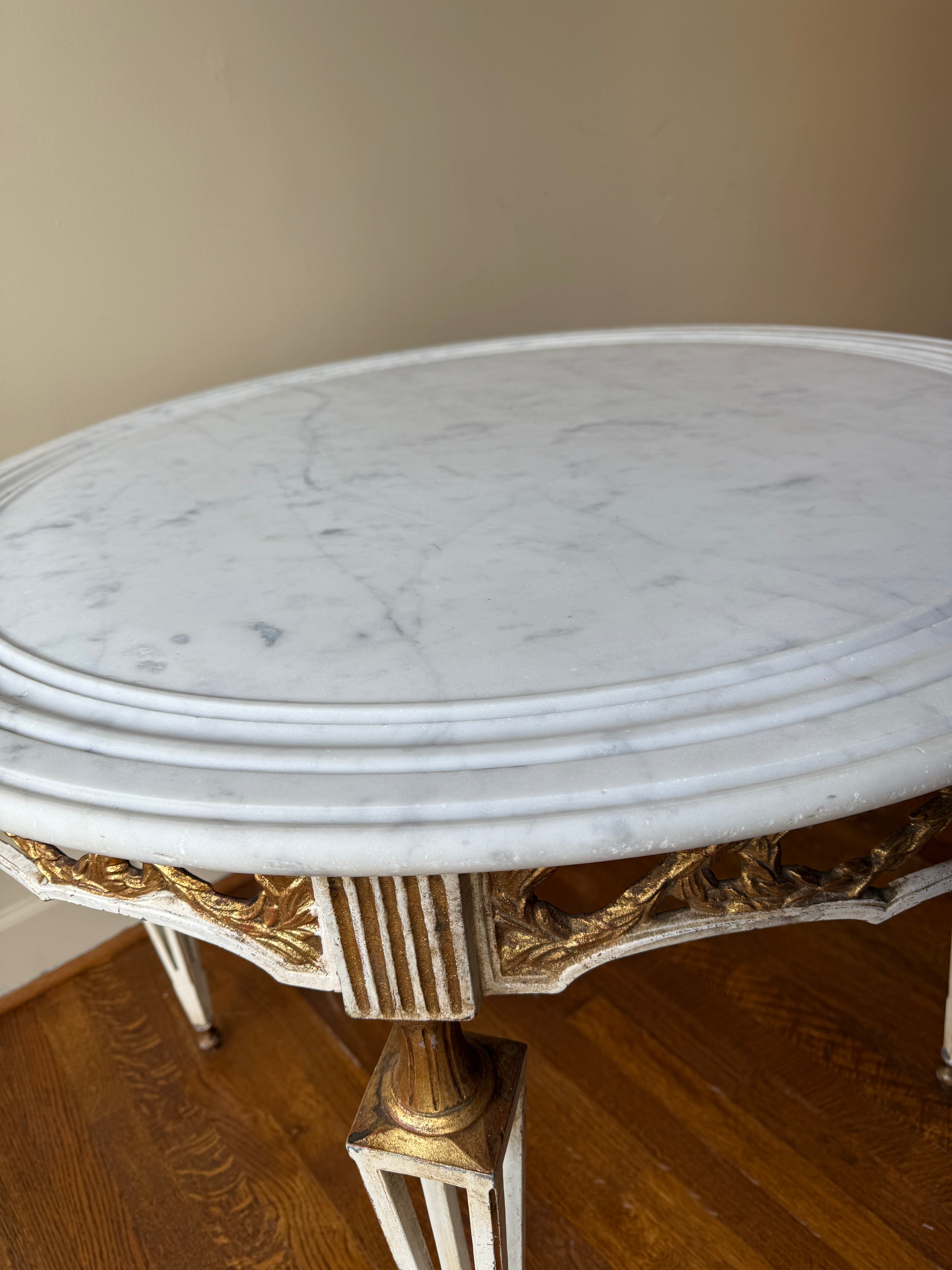 Marble Top Gilded Round Table
