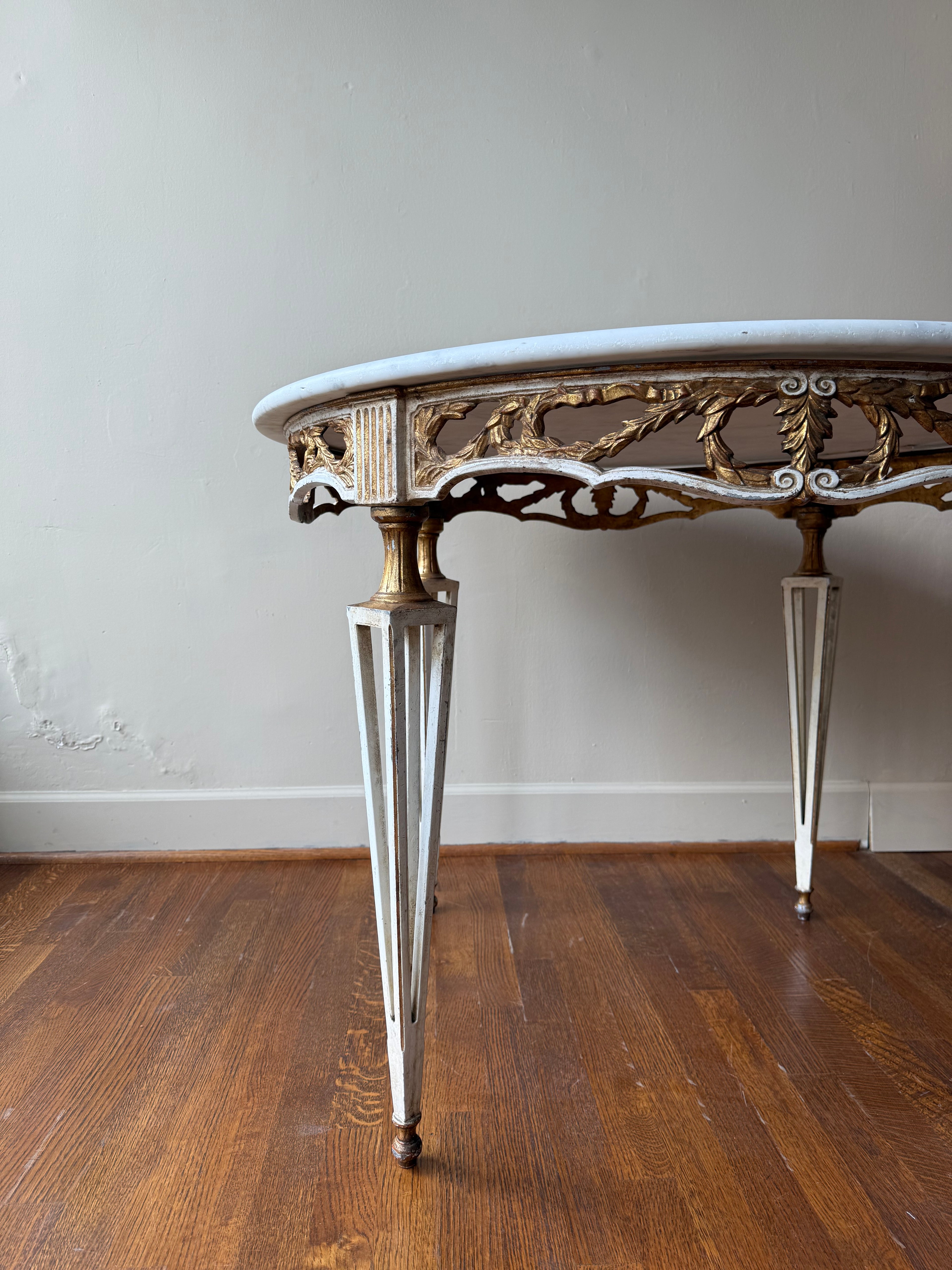 Marble Top Gilded Round Table