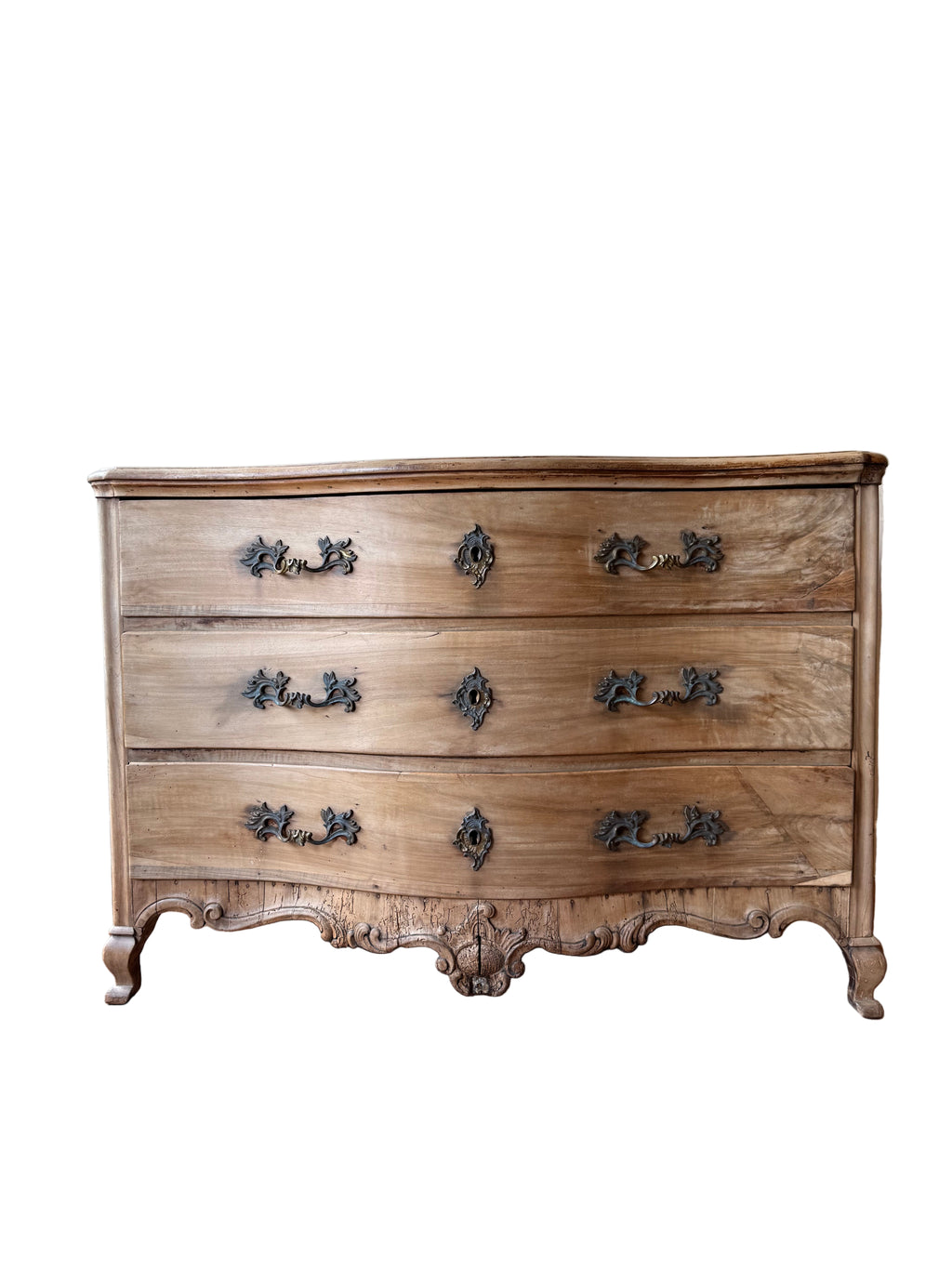 19th-century French Louis XV–style walnut commode
