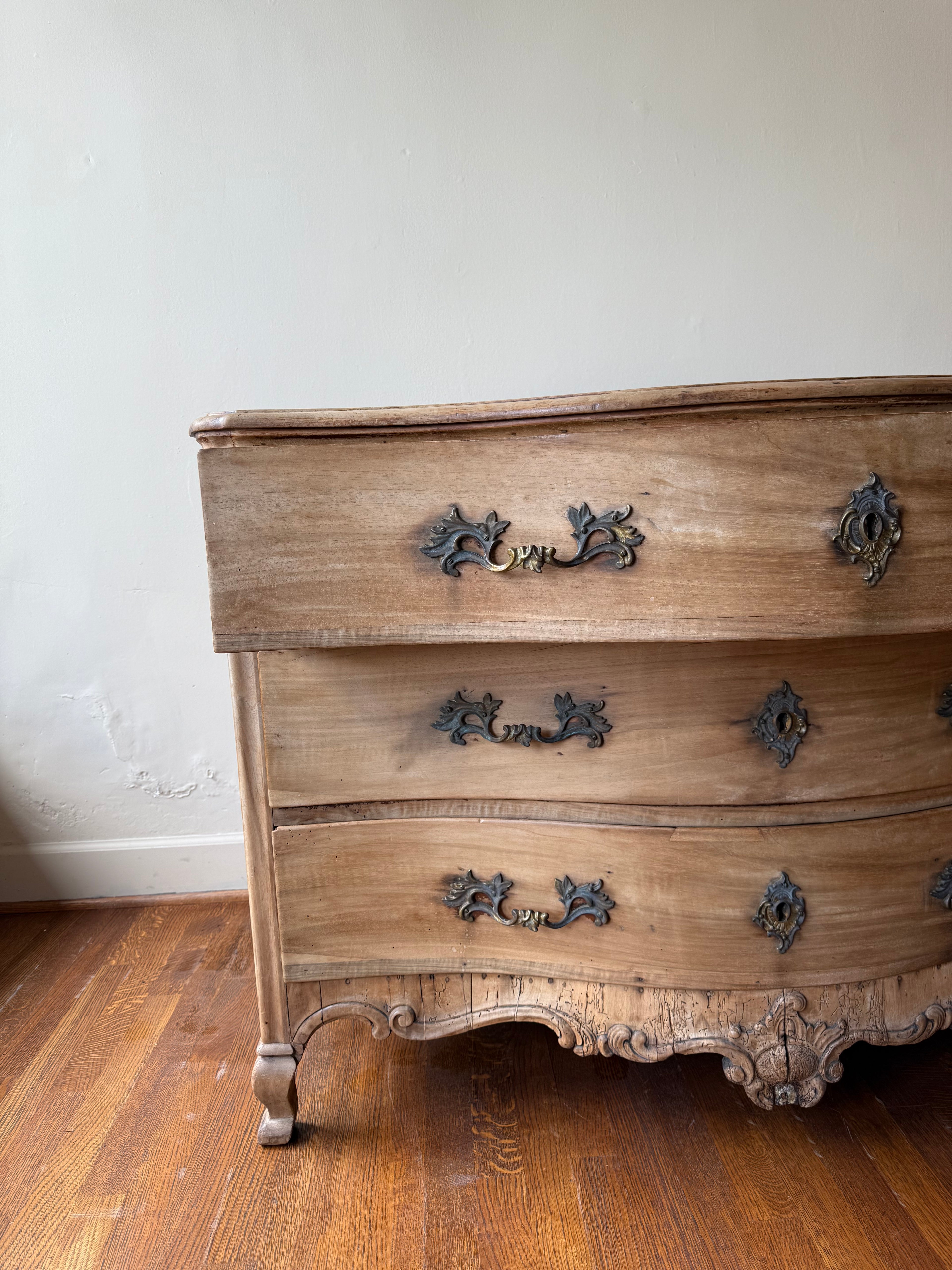 19th-century French Louis XV–style walnut commode