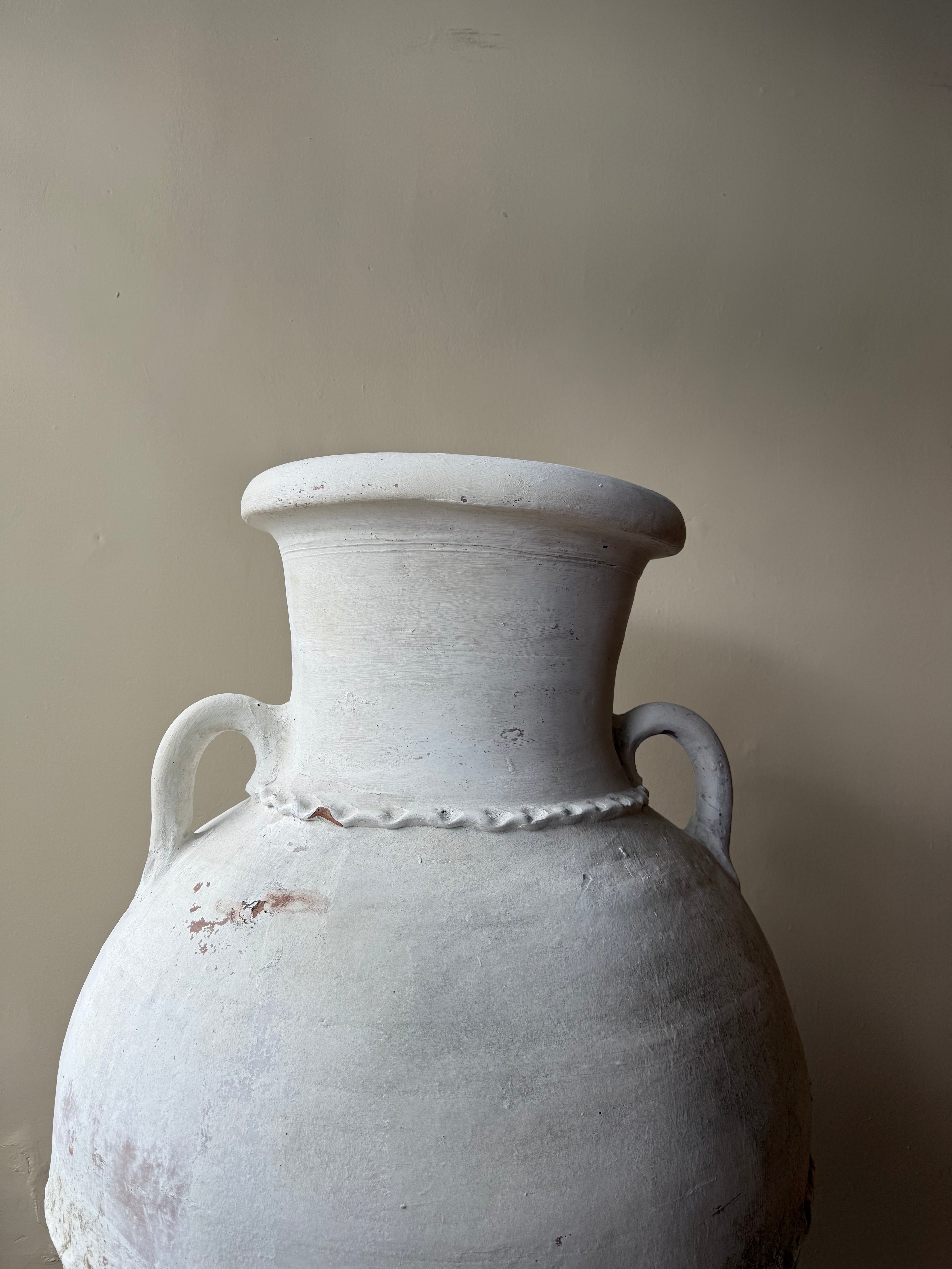 Oversized Antique White Olive Jar