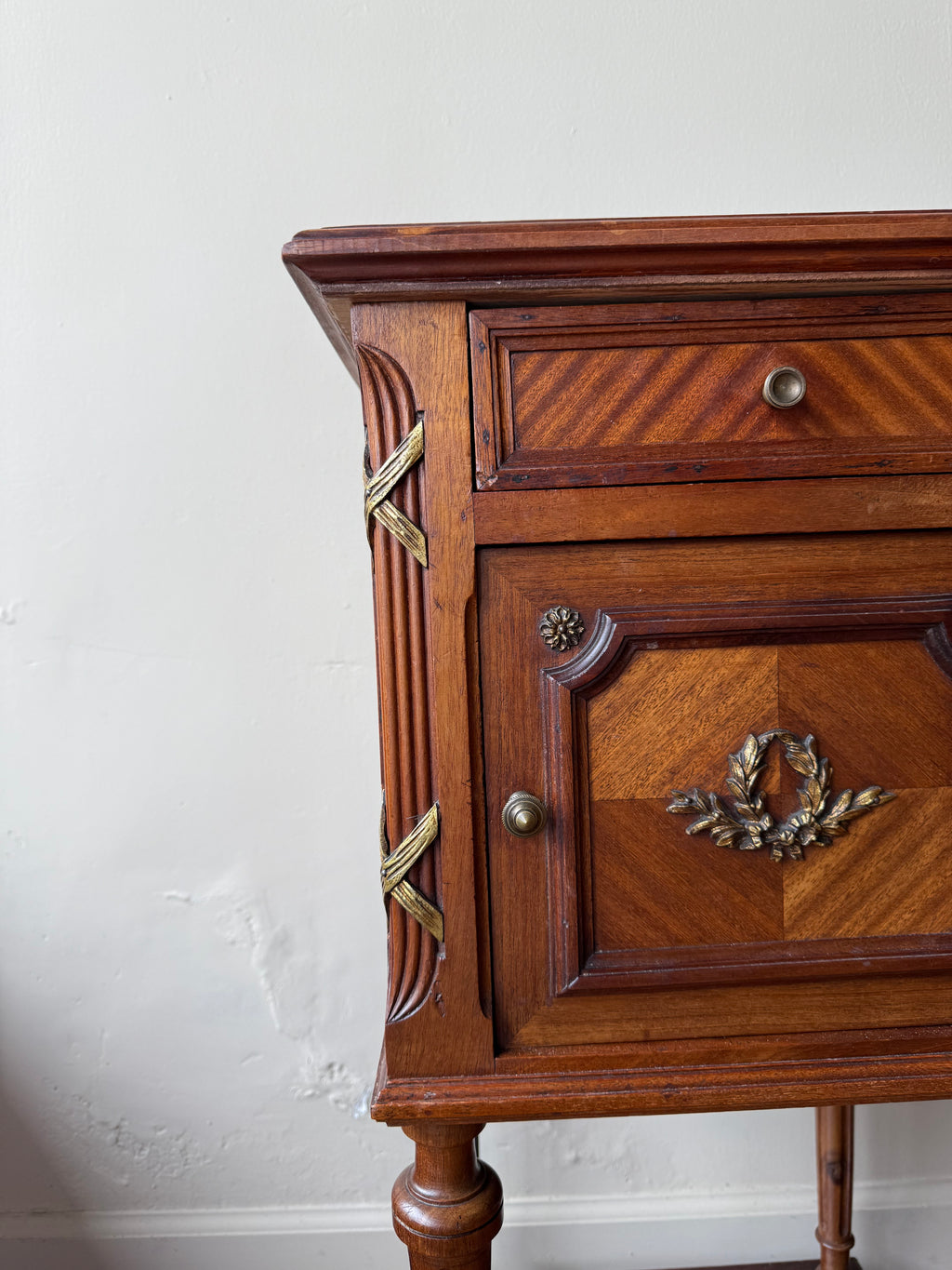 Pair of 19th Century Mahogany Marble-Top Side Tables