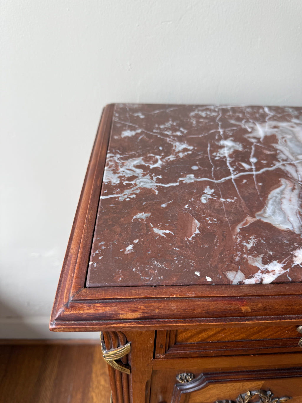 Pair of 19th Century Mahogany Marble-Top Side Tables
