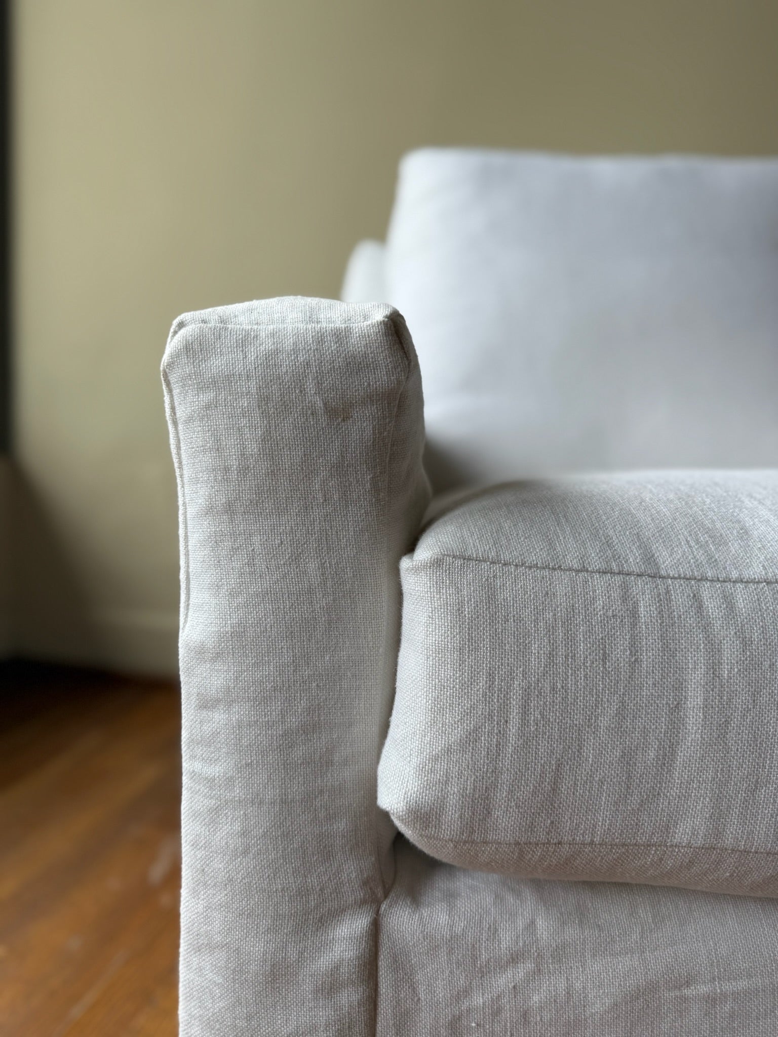 White Linen Swivel Armchair