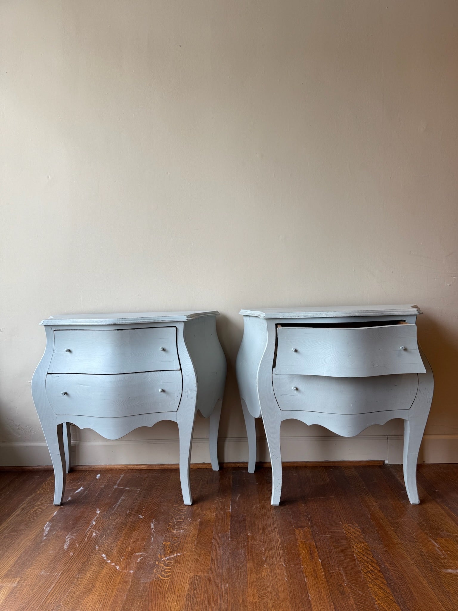 Pair of Louis XV Style Painted Wooden Nightstands