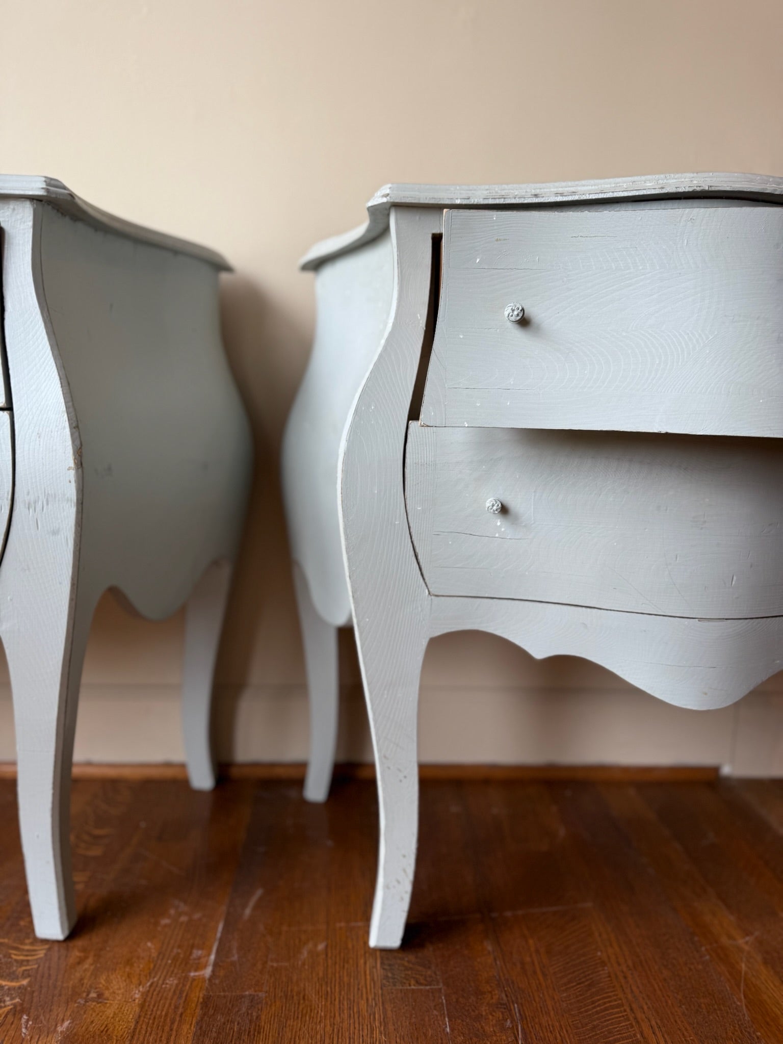 Pair of Louis XV Style Painted Wooden Nightstands