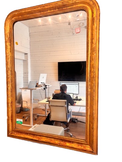 19th Century French Louis Philippe Mirror - 39" W X 55" H