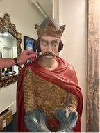 Antique Wooden Knight Statue