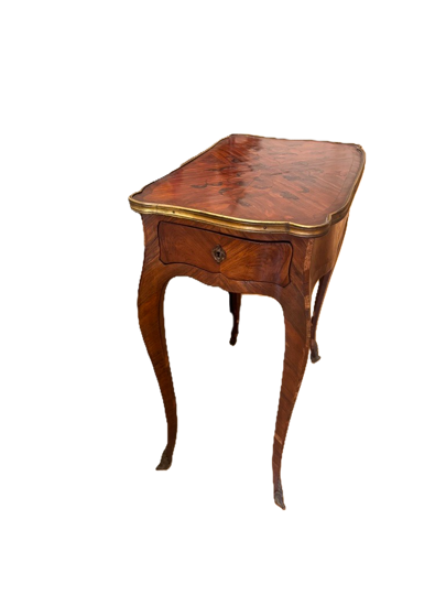 French Louis XV Style Marquetry Side Table