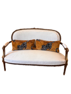 Louis XVI Style Painted & Gilt Oval-Back Canapé